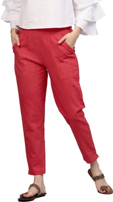 Jaipur Kurti Regular Fit Women Red Trousers