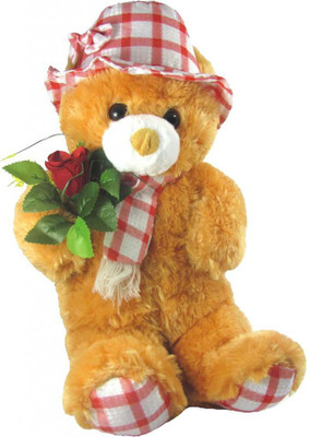 

Tickles Cute Teddy with Rose74 - 45 cm(Brown)
