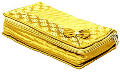 

ShopyBucket Yellow Bow Heavy Quilted Fabric Jewellery Organizer Box Makeup, Jewellery etc. Vanity Box(Yellow)