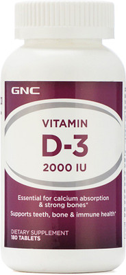 

GNC Vitamin D-3 2000 IU Tab Supports Teeth, Bone and Immune Health(180 No)