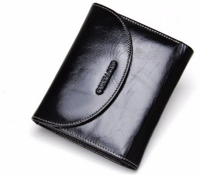 

CONTACTS Men Black Genuine Leather Wallet(10 Card Slots)