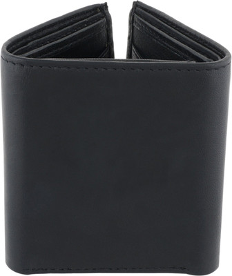 

Husamsons Men Black Genuine Leather Wallet(7 Card Slots)