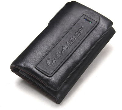 

CONTACTS Men Black Genuine Leather Wallet(1 Card Slot)