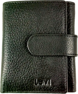 

Levi Men Black Genuine Leather Wallet(8 Card Slots)