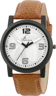 Jack Klein Stylish White Dial Brown Strap Quartz Analogue Wrist Watch Watch  - For Men   Watches  (Jack Klein)
