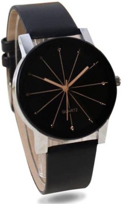 Skmi Crystal Prizam Diamond Cutt Glass Black Leather Strap Couple Watch Watch  - For Men & Women   Watches  (Skmi)