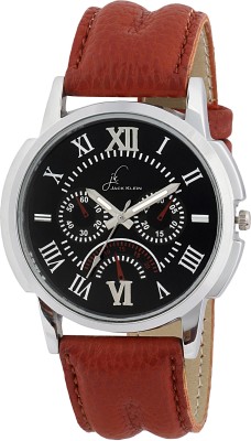 Jack Klein Elegant & Stylish Silver Dial Brown Strap Quartz Analogue Wrist Watch Watch  - For Men   Watches  (Jack Klein)