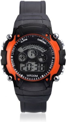TESLO Sport Digital Round Dial Sport Style Trendy Rubber Streap ORANGE Color Digital System Watch For Boys And Childrens And Men Digital Round Black Dial Sport Style Trendy Black Rubber Strap DIgital System Watch  - For Boys   Watches  (TESLO)