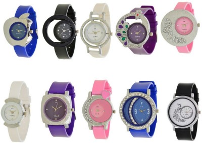 On Time Octus Combo Of 10 Designer Analog Watch For Womens And Girls-10 pc 004b Watch  - For Women   Watches  (On Time Octus)
