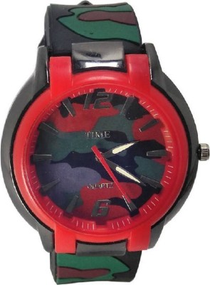 unequetrend red military Latest Red Military Sports Watch With Silicone Strap Watch  - For Boys   Watches  (unequetrend)