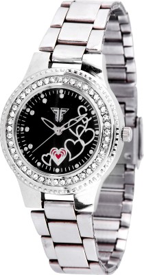 Traktime Iconic Analogue Black Dial Color & Silver Steel strap Watch  - For Women   Watches  (Traktime)