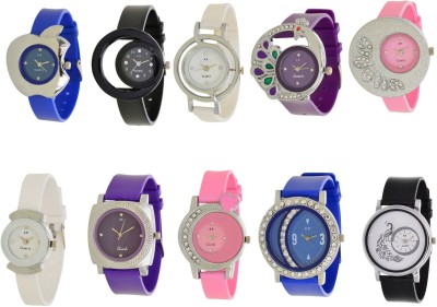 On Time Octus Combo Of 10 Designer Analog Watch For Womens And Girls-AR-4a Watch  - For Women   Watches  (On Time Octus)