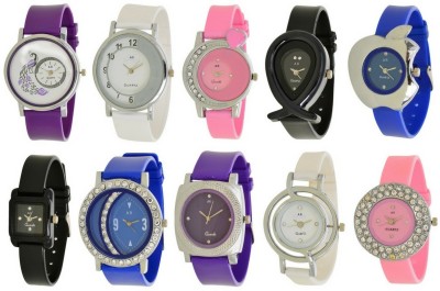 On Time Octus Combo Of 10 Analog Watches For Womens And Girls-1-3-4-7 Watch  - For Women   Watches  (On Time Octus)