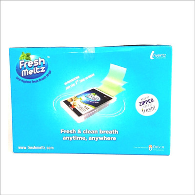 

Inventz Fresh Meltz Oral Hygiene Fresh Breath Strips ( Mouthwash in a insta-melt strip ) - 15 strips X 24 packs. mint Mouth Freshener(Pack of 24)