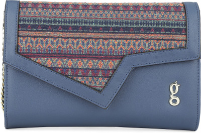 

Global Desi Casual Blue Clutch