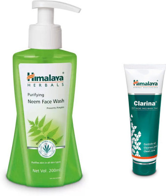 

Himalaya purifying neem face wash, anti acne clarina face mask(Set of 2)