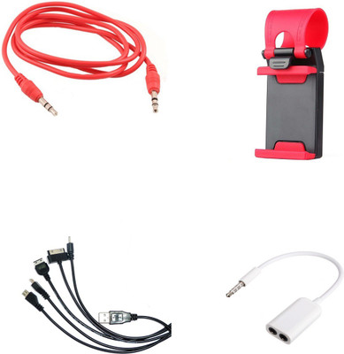 

MINIFOX AUX CABLE, STREERING CAR STAND, 3.5MM JACK, 5IN1 CABLE Combo Set