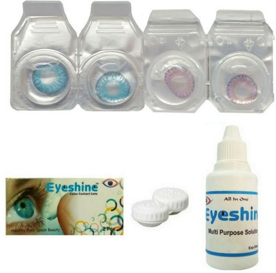 

Eyeshine Blue And Voilet Color Contact Lens 2 Pair Monthly Contact Lens(0, BLUE, VOILET, Pack of 4)