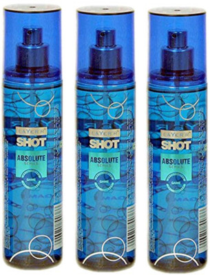 

Layerr Shot Absolute Series Game Perfume Body Spray Pack of 3 Combo (135ML each) Perfume Body Spray - For Men(405 ml, Pack of 3)