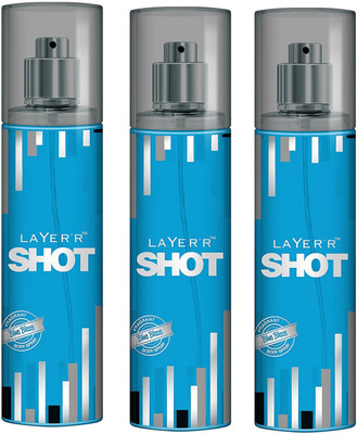 

Layerr Shot Blue Blaze Perfume Body Spray Pack of 3 Combo (135ML each) Perfume Body Spray - For Men(405 ml, Pack of 3)