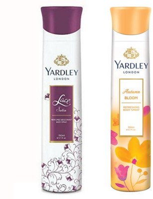 

Yardley Lace Satin And Autumn bloom Body Spray - For Women(150 ml, Pack of 2)