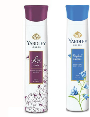 

Yardley Lace Satin And English Bluebell Body Spray - For Women(150 ml, Pack of 2)