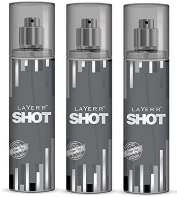 

Layerr Shot Power Play Perfume Body Spray Pack of 3 Combo (135ML each) Perfume Body Spray - For Men(405 ml, Pack of 3)
