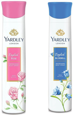 

Yardley English Rose And English Bluebell Body Spray - For Women(150 ml, Pack of 2)