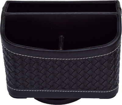 

fabbity 5 Compartments Faux Leather, MDF Rotating Organizer(Black)