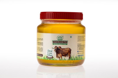 

AMOREARTH - NATURAL. HEALTHY. FRESH. A2 Desi Gir Cow Ghee (Organic) Ghee 500 ml(Glass Bottle)