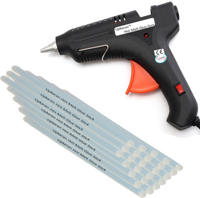 

Upkaran 10inch 25 Hot Melt Glue Sticks with Professional Precision 100W Black Standard Temperature Corded Glue Gun(11 mm)