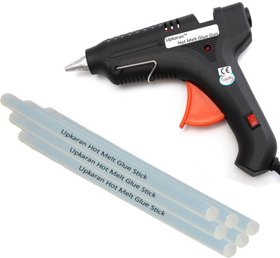 

Upkaran 10inch 6 Hot Melt Glue Sticks with Professional Precision 100W Black Standard Temperature Corded Glue Gun(11 mm)