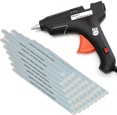 

Upkaran 10inch 40 Hot Melt Glue Sticks with Professional Precision 100W Black Standard Temperature Corded Glue Gun(11 mm)