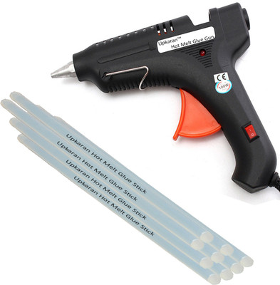 Upkaran 10inch 9 Hot Melt Glue Sticks with Professional Precision 100W Black Standard Temperature Corded Glue Gun(11 mm)