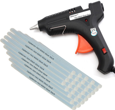 

Upkaran 10inch 30 Hot Melt Glue Sticks with Professional Precision 100W Black Standard Temperature Corded Glue Gun(11 mm)