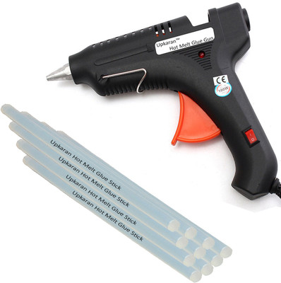 

Upkaran 10inch 10 Hot Melt Glue Sticks with Professional Precision 100W Black Standard Temperature Corded Glue Gun(11 mm)