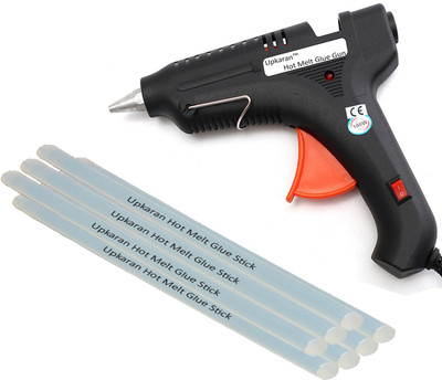 

Upkaran 10inch 7 Hot Melt Glue Sticks with Professional Precision 100W Black Standard Temperature Corded Glue Gun(11 mm)