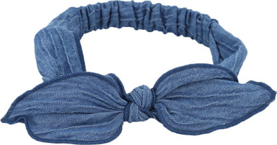 

Hair Drama Company Bow Denim Hair Band for Women and Girls Head Band(Blue)