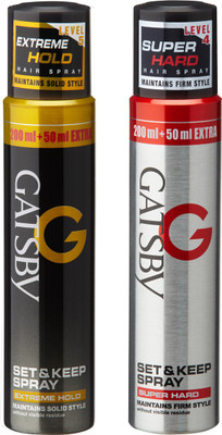 

Gatsby Set & Keep Hair Spray Extreme Hold with Super Hard Hair Spray Spray(400 ml)