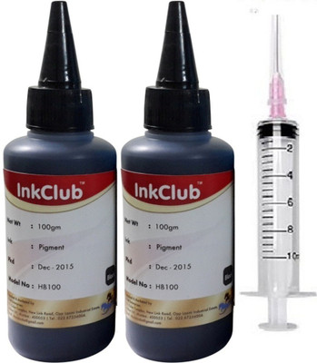

Inkclub Compatible HP Black Pigmented Ink for Hp 803/680/678/818/802/901/703/704/21/56/27/46 - Set Of 2 100 Ml Bottle Single Color Ink(Black)