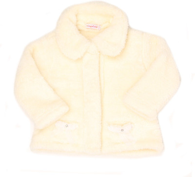 

Wingsfield Full Sleeve Solid Baby Girls Jacket, Off white