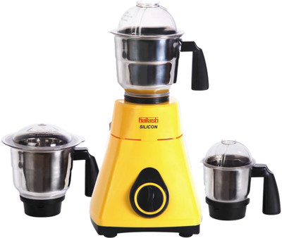 

Kailash Silicon 745 W Mixer Grinder(Yellow, Black, 3 Jars), Black;yellow