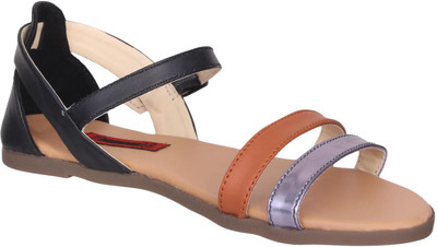 

1 WALK Women Black::Tan::Silver Flats