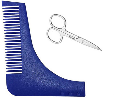 

kabello Specially Created for Beard Comb & Sharp Edge Blades Scissors (Set of 2) Scissors(Set of 2, Silver)