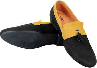 

FAUSTO Stylish Loafers For Men(Black, Black beige