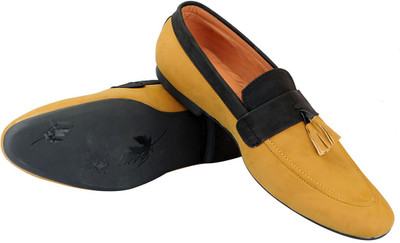 

FAUSTO Stylish Party Wear For Men(Yellow, Black, Tan black