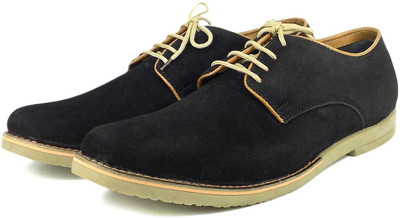 

Ripley Casablanca Series Genuine Suede Leather Derby Casuals For Men(Black, Black casablanca