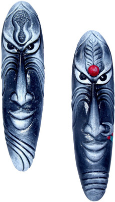 

Rasoh village hand artz terracotta shaddy decorative wall hanging masks Decorative Showpiece - 25 cm(Terracotta, Multicolor)