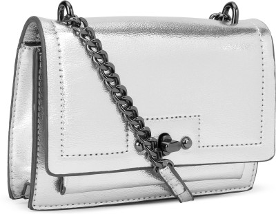 

Accessorize Women Evening/Party Silver PU Sling Bag