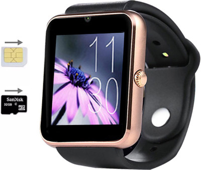 

Bingo T50 Gold With Sim and Memory Card Slot Support Bluetooth Smartwatch(Black Strap Regular)